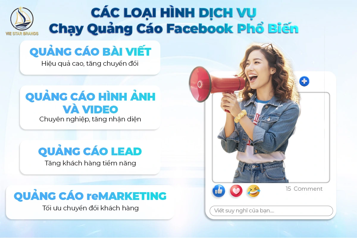 Các Loại Hình Dịch Vụ Chạy Quảng Cáo Facebook Phổ Biến